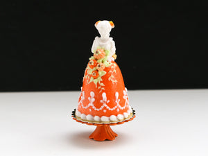 French Marquise Cake in Orange For Autumn - Héloïse - Handmade Miniature Food