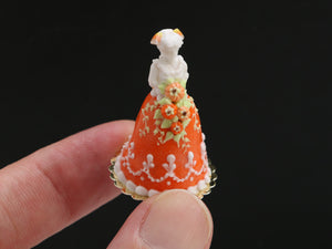 French Marquise Cake in Orange For Autumn - Héloïse - Handmade Miniature Food