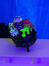 Load image into Gallery viewer, Witches Cauldron, Roses, Pumpkins, Bubbles (Glows!) - Handmade Miniature Decoration