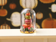 Load image into Gallery viewer, Colourful Pumpkin Tower in a Domed Woodland - Handmade Miniature Decoration