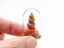 Load image into Gallery viewer, Colourful Pumpkin Tower in a Domed Woodland - Handmade Miniature Decoration