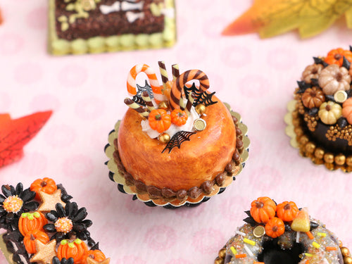 Autumn Candy Cane Cake - Handmade Autumn Miniature Food