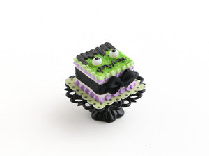 Frankenstein's Monster Halloween Cake "Franken-cake" - Handmade Miniature Food