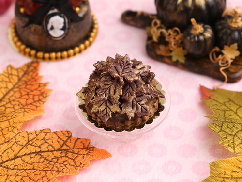 Pile of Autumn Leaves Chocolate Cake - Handmade Autumn and Halloween Miniature Food