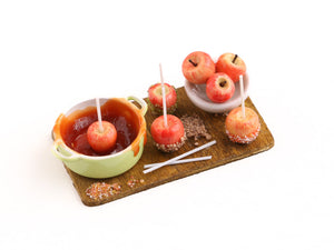 Candy Apples (Toffee Apples) Preparation Board - Handmade Miniature Food