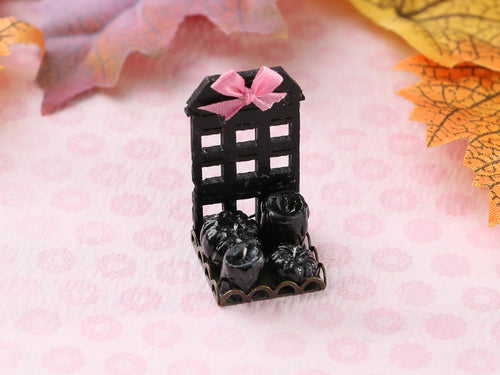 Four Black Candles for Halloween - Handmade Miniature Dollhouse Decoration