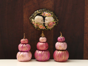 Pink Pumpkin Pile - A - Handmade miniature decoration for Autumn / Halloween