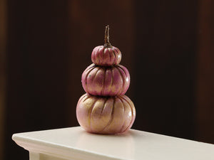 Pink Pumpkin Pile - A - Handmade miniature decoration for Autumn / Halloween