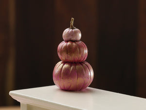 Pink Pumpkin Pile - B - Handmade miniature decoration for Autumn / Halloween