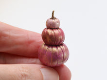 Load image into Gallery viewer, Pink Pumpkin Pile - B - Handmade miniature decoration for Autumn / Halloween