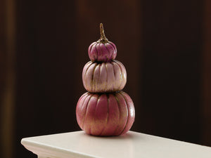 Pink Pumpkin Pile - C - Handmade miniature decoration for Autumn / Halloween