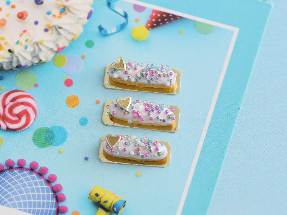 French Eclairs with Sprinkles - Handmade Miniature Food in 12th Scale ...