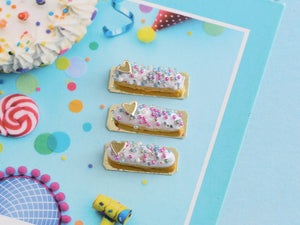 French Eclairs with Sprinkles - Handmade Miniature Food in 12th Scale