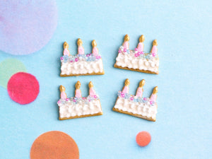 Birthday Cake Cookie with Candles - Handmade Miniature Food in 12th Scale