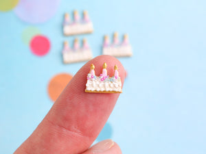 Birthday Cake Cookie with Candles - Handmade Miniature Food in 12th Scale