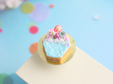 Load image into Gallery viewer, Cupcake Shaped Layered Sablé Birthday Cameo Cake - Handmade Miniature Food in 12th Scale