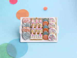 Birthday Cookies Display - Handmade Miniature Food in 12th Scale