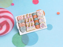Load image into Gallery viewer, Birthday Cookies Display - Handmade Miniature Food in 12th Scale