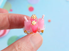 Load image into Gallery viewer, Pink Fruit Drinks with Bonbon Cookies - Handmade Miniature Food in 12th Scale