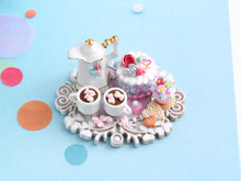 Load image into Gallery viewer, Hot Chocolate and Marshmallows with Cake and Cookies - Handmade Miniature Food in 12th Scale