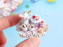 Load image into Gallery viewer, Hot Chocolate and Marshmallows with Cake and Cookies - Handmade Miniature Food in 12th Scale