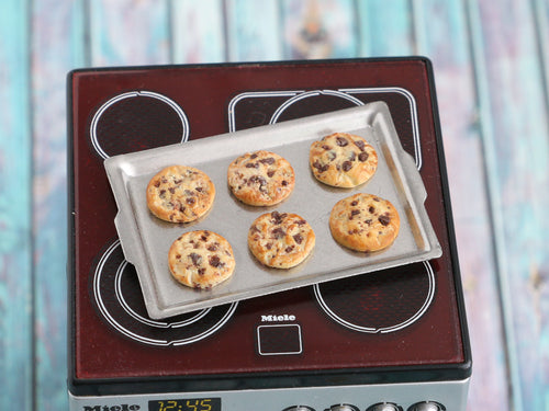 Tray of 6 Chocolate Chip Cookies - Handmade Miniature Food for Dollhouses