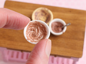 Set of Three "Dirty" Mixing Bowls - Handmade Miniature Food for Dollhouses