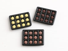 Load image into Gallery viewer, Tray of 12 Rocher Chocolates - Choice of Milk, Dark, White Chocolate - Handmade Miniature Food for Dollhouses