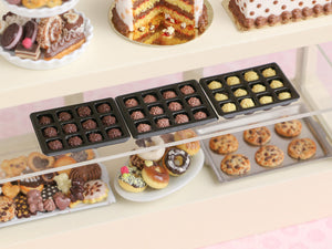 Tray of 12 Rocher Chocolates - Choice of Milk, Dark, White Chocolate - Handmade Miniature Food for Dollhouses