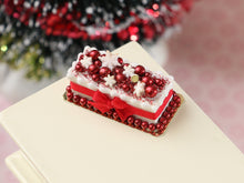 Load image into Gallery viewer, Handmade Miniature Holiday Cake in 1:12 Scale - Dollhouse Food