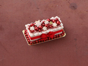 Handmade Miniature Holiday Cake in 1:12 Scale - Dollhouse Food