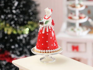 Christmas Marquise Cake "Noëlle" - Handmade Miniature Dollhouse Food