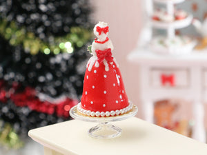 Christmas Marquise Cake "Noëlle" - Handmade Miniature Dollhouse Food