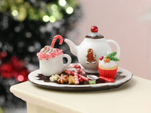 Load image into Gallery viewer, Christmas Teatime and Cappuccino Tray in 1:12 Scale for Dollhouses