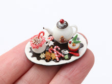 Load image into Gallery viewer, Christmas Teatime and Cappuccino Tray in 1:12 Scale for Dollhouses