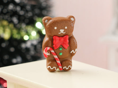 Adorable Cute Christmas Gingerbread Teddy in 1:12 Scale for Dollhouses