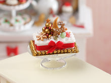 Load image into Gallery viewer, Festive Christmas Decoration Cake (Deer, Golden Christmas Tree) in 1:12 Scale - Dollhouse Food