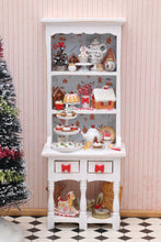 Load image into Gallery viewer, OOAK Christmas Kitchen Hutch Filled with Handmade Christmas Themed Miniatures