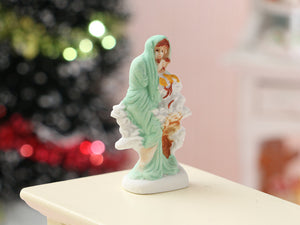 Hand-Painted Art Nouveau Winter Lady Ornament by Artist Mucha - Miniature Decoration