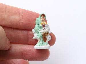 Hand-Painted Art Nouveau Winter Lady Ornament by Artist Mucha - Miniature Decoration