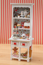 Load image into Gallery viewer, OOAK Christmas Kitchen Hutch Filled with Handmade Christmas Themed Miniatures