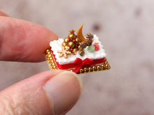 Load image into Gallery viewer, Festive Christmas Decoration Cake (Deer, Golden Christmas Tree) in 1:12 Scale - Dollhouse Food