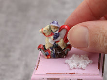 Load image into Gallery viewer, Child on Rocking Horse - Decorative Porcelain Christmas Teapot - 12th Scale Ornament for Dollhouse