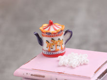 Load image into Gallery viewer, Carousel - Decorative Porcelain Christmas Teapot - 12th Scale Ornament for Dollhouse