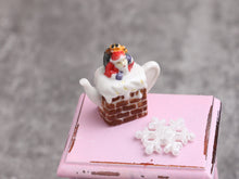 Load image into Gallery viewer, Jolly Santa in Chimney Pot - Decorative Porcelain Christmas Teapot - 12th Scale Ornament for Dollhouse