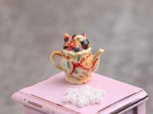 Christmas Sack Full of Toys - Decorative Porcelain Christmas Teapot - 12th Scale Ornament for Dollhouse