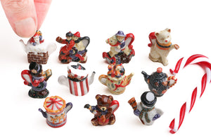 Teddy Bear - Decorative Porcelain Christmas Teapot - 12th Scale Ornament for Dollhouse
