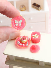 Load image into Gallery viewer, Dessert, Candy Jar &amp; Decorative Plate Set (C) Red Currant Tartlet / Red  - Handmade Miniature Food