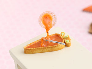 Preparing Carrot-Shaped Easter Tart - Frozen Moment - OOAK - Miniature Food in 12th Scale for Dollhouse