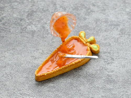 Preparing Carrot-Shaped Easter Tart - Frozen Moment - OOAK - Miniature Food in 12th Scale for Dollhouse